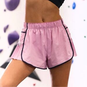 Free People Movement Easy Tiger Vanilla Fig Purple Black Pleated Shorts XS